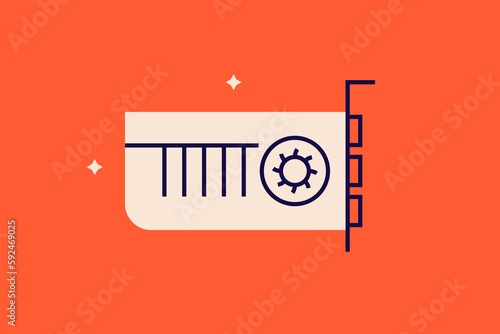 Geometric graphics card illustration. in flat style design. Vector flat icon.