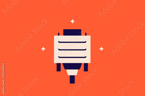 Geometric connector illustration. in flat style design. Vector flat icon.
