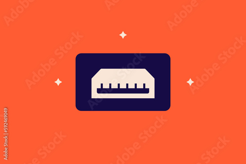 Geometric connector illustration. in flat style design. Vector flat icon.