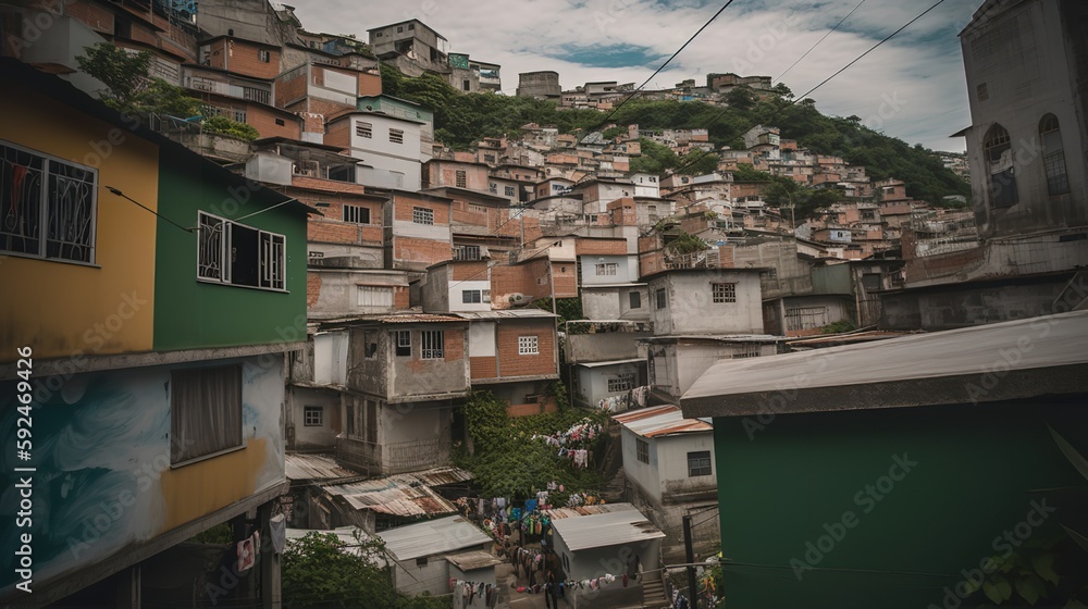 Colorful Macaw in Rio's Favelas