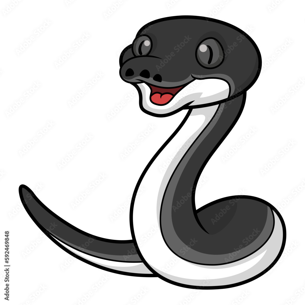 Fototapeta premium Cute happy albertisi snake cartoon