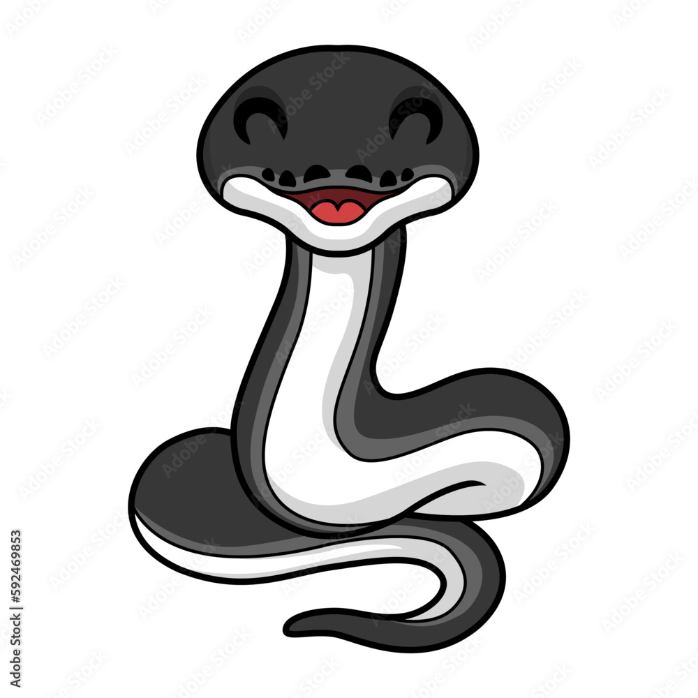 Fototapeta premium Cute happy albertisi snake cartoon