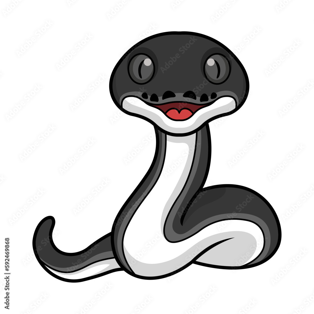 Fototapeta premium Cute happy albertisi snake cartoon