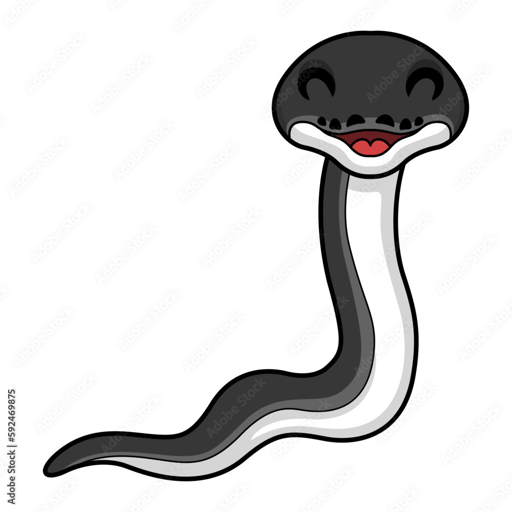 Fototapeta premium Cute happy albertisi snake cartoon