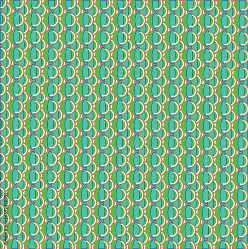 On the pattern, green balls accumulate in a dense mass.