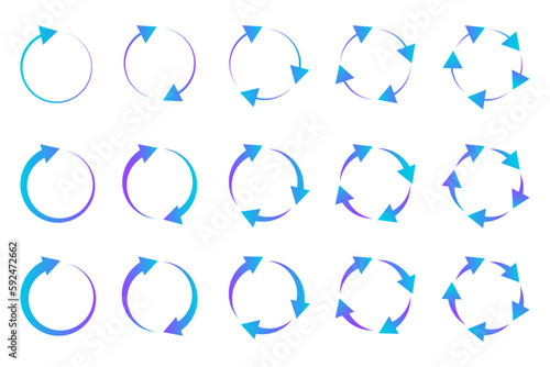 Circular arrows. Round shape. Vector illustration.