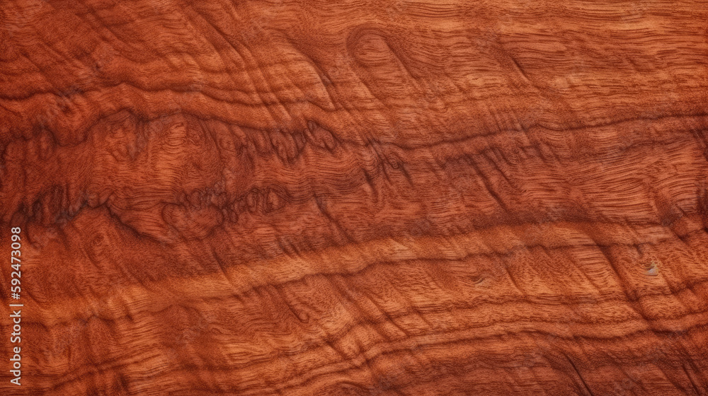 Fototapeta premium Exotic Bubinga Wood Texture Wooden Background - generative ai