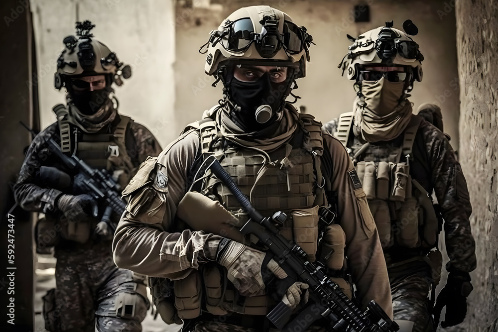 US Army Special Forces Group soldier. Neural network AI generated art