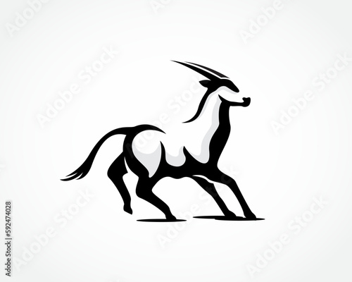 scarred oryx art logo design template illustration inspiration