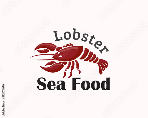 red lobster art logo design template illustration inspiration