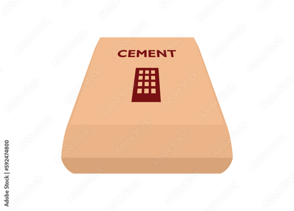 Cement bag. Simple flat illustration in perspective view. Cement bag. Simple flat illustration in perspective view.