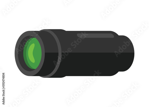 Monocular tool. Simple flat illustration.
