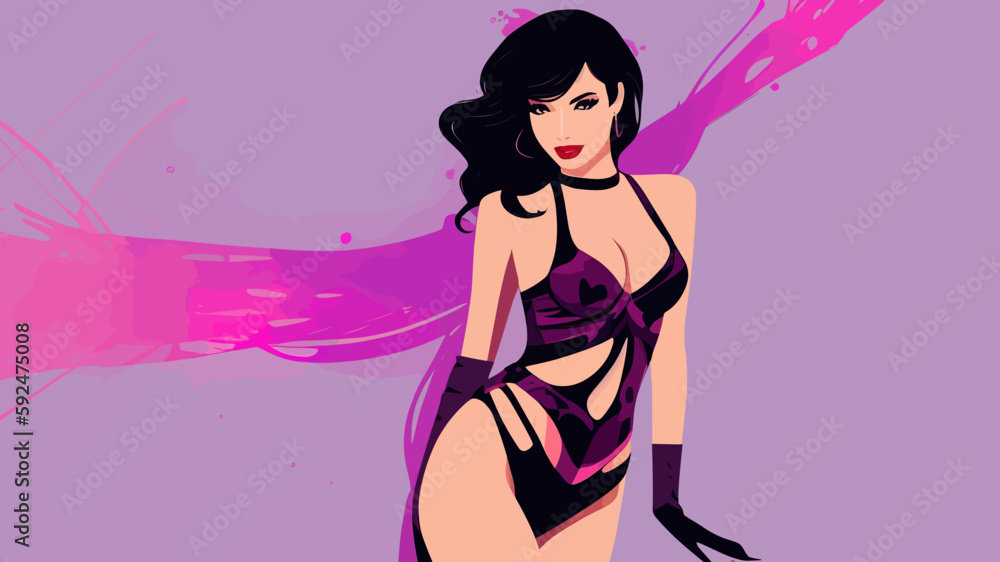 girl in a pink lingerie beautiful woman body sensuality vector