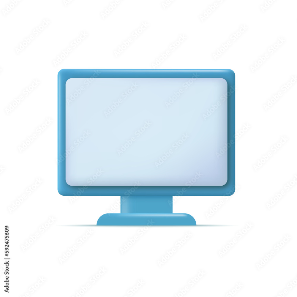 3d cartoon monitor or TV. Vector 3d cartoon monitor or TV. Vector