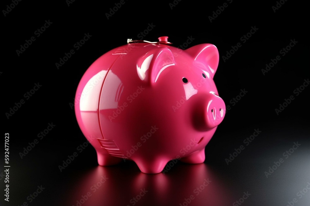 Piggybank On Bank Shows Secure Savings. Generative AI