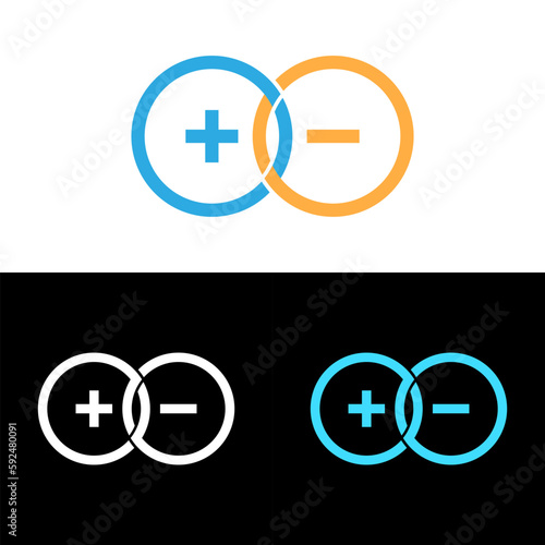 Simple ion symbol logo icon vector template