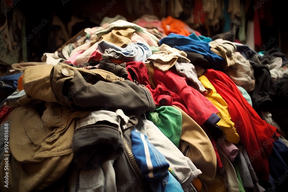 old clothes for donation, recycling and upcycling clothing, ecology problem
