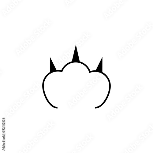 Animal paw on white background