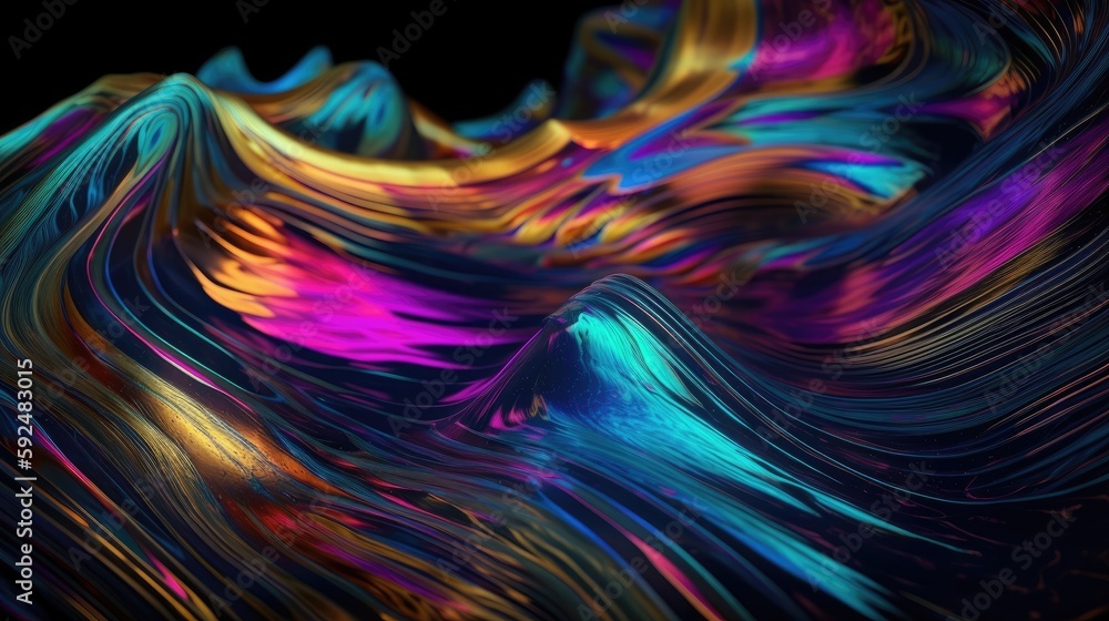 Abstract Mix Hologram and neon, vibrant metallic colors background. generative ai Abstract Mix Hologram and neon, vibrant metallic colors background. generative ai