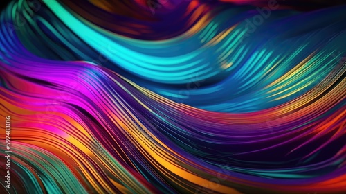 Abstract Mix Hologram and neon, vibrant metallic colors background. generative ai