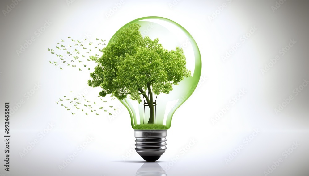 bulb with green plant bulb with green plant