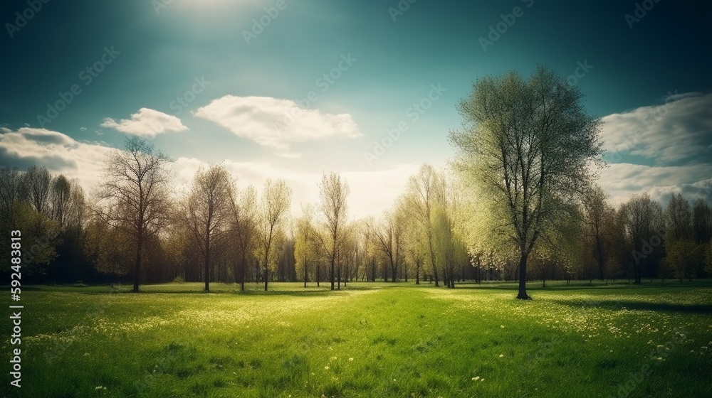 Beautiful blurred background image of spring nature. AI generative Beautiful blurred background image of spring nature. AI generative