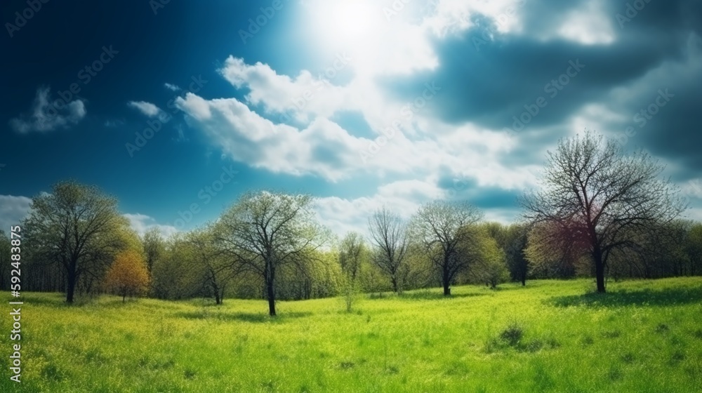 Beautiful blurred background image of spring nature. AI generative Beautiful blurred background image of spring nature. AI generative