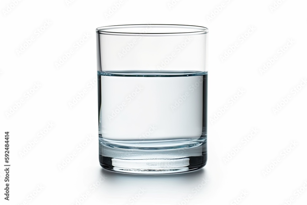 Glass of Water isolated on White Background. Photo generative AI Glass of Water isolated on White Background. Photo generative AI