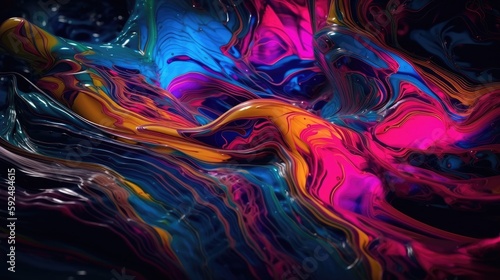 Abstract Mix Hologram and neon, vibrant metallic colors background. generative ai