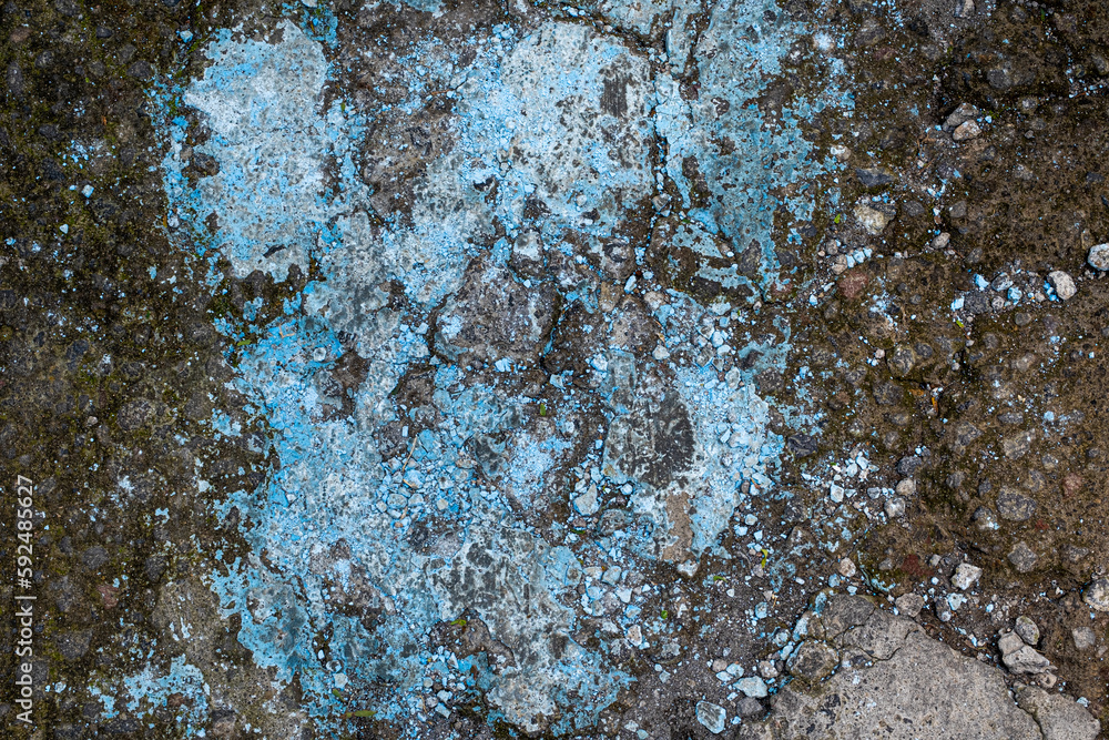 Obraz premium Blue plaster dust on pavement grunge texture