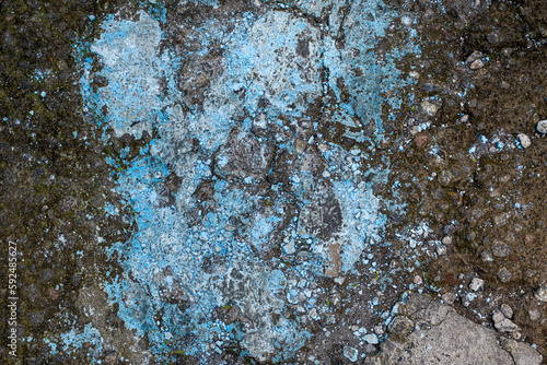 Blue plaster dust on pavement grunge texture