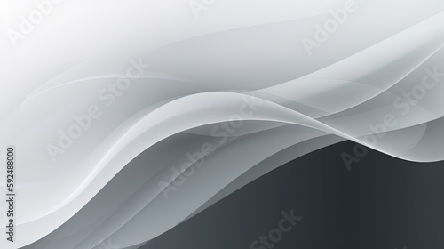 abstract background with smooth lines in gray colors, 3d illustration.Generative Ai