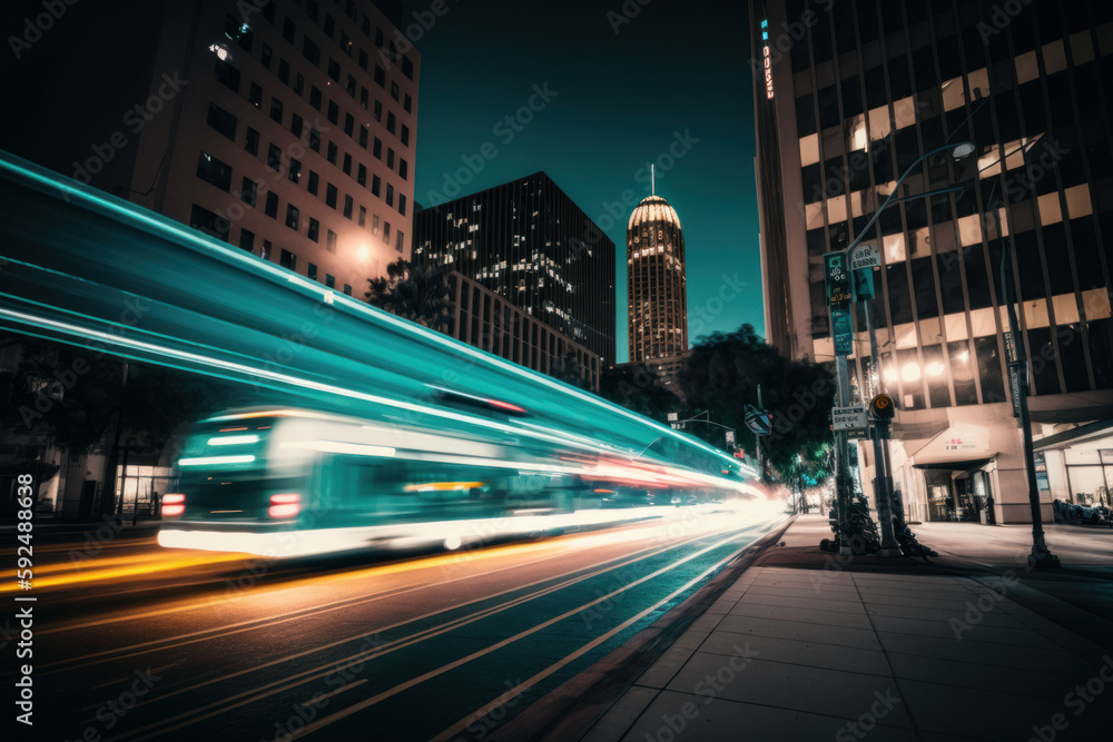 Obraz premium time lapse of traffic at night