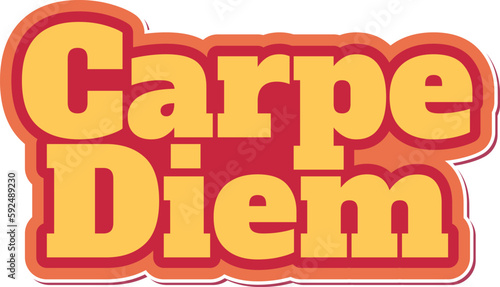 Inspirational quote design featuring the Latin phrase "Carpe Diem" in beautiful vector lettering