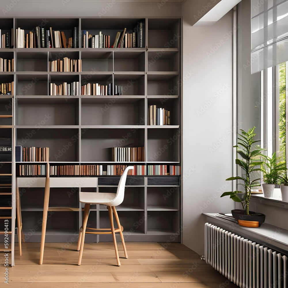 Room with a Bookcase192, Generative AI Room with a Bookcase192, Generative AI