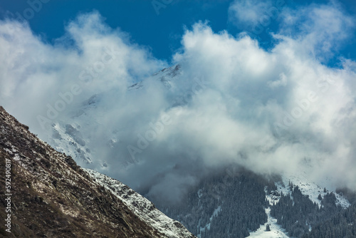 clouds over the mountains