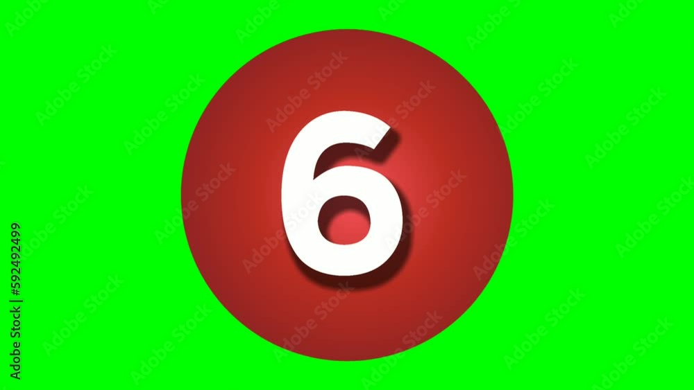 Animation Countdown cartoon number ten 10 to one 1 motion graphics on green screen, numbers in red circle border.10 second for timer video elements.4k resolution Animation Countdown cartoon number ten 10 to one 1 motion graphics on green screen, numbers in red circle border.10 second for timer video elements.4k resolution