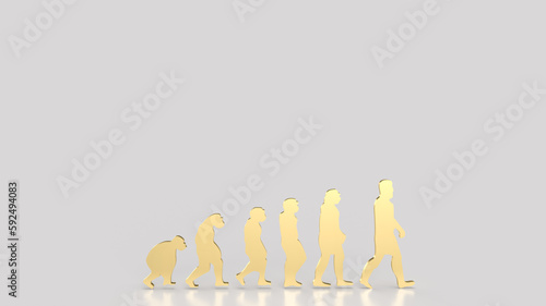 The human evolution image for education or sci concept 3d rendering