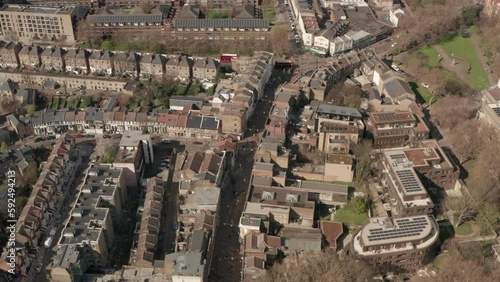 Overhead aerial shot of Hackney central highstreet photo