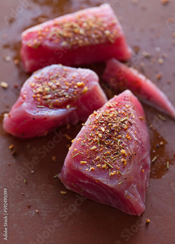 Raw Tuna Fish Steaks