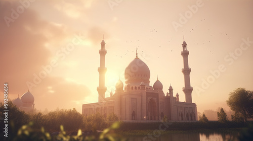 mosque at sunset, Eid