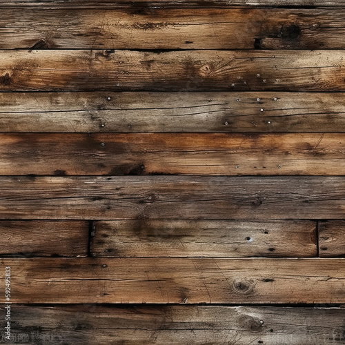 Seamless Wood Pattern, Boards, Rustic, Vintage. Pattern Fits Together Seamlessly. Generative AI