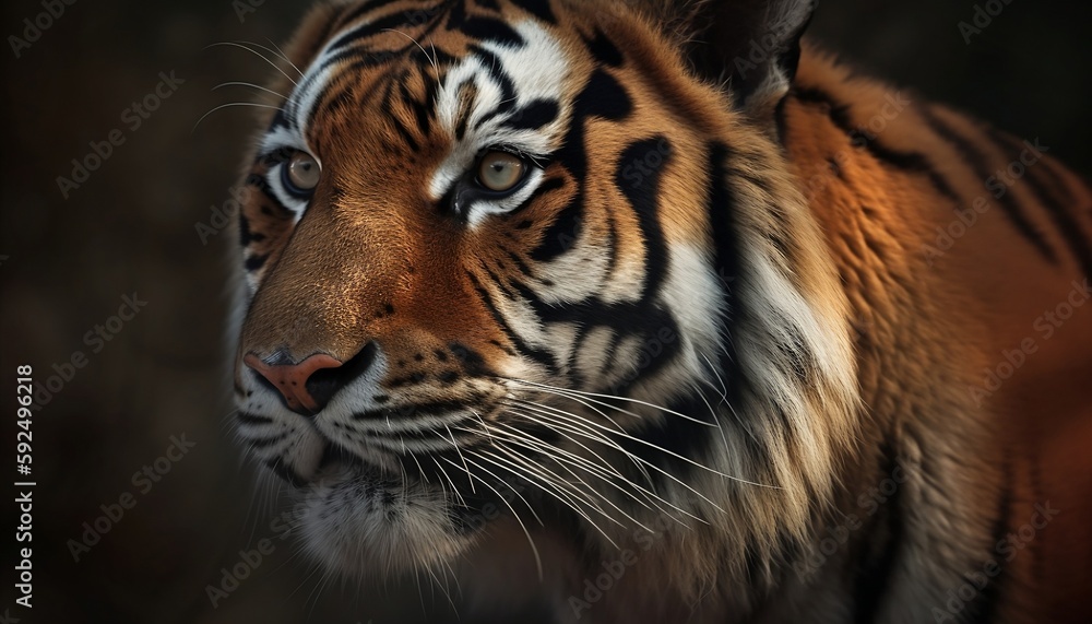Portrait of Majestic Bengal tiger eyes 4k
