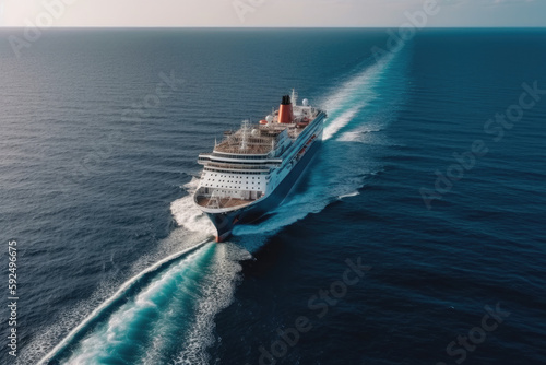 cruise in the ocean as touristic theme created with Generative AI technology