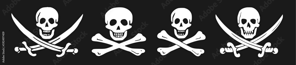 Old Historical Pirate Flags / Ai Illustrator Old Historical Pirate Flags / Ai Illustrator
