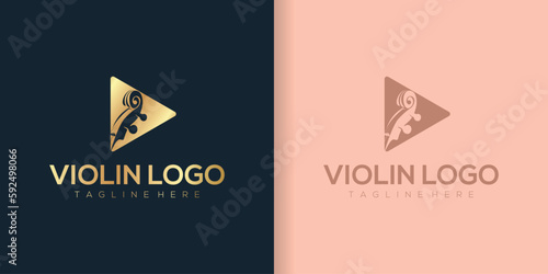 Abstract violin musical instrument vector logo