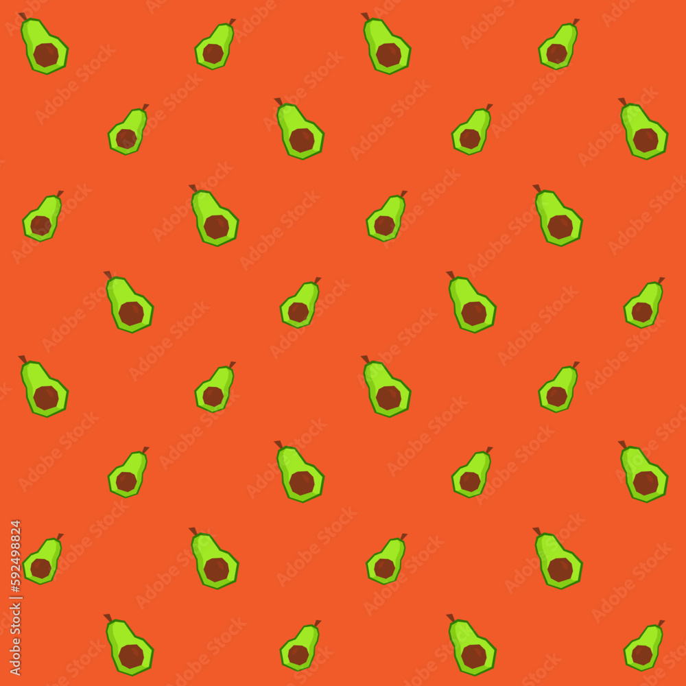 Vector Low Poly Avocado Seamless Pattern Vector Low Poly Avocado Seamless Pattern