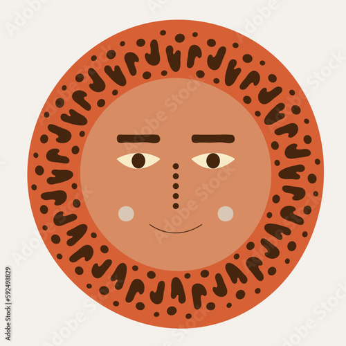 Male bizarre visage, abstract personage, mascot design, funny face, cute icon