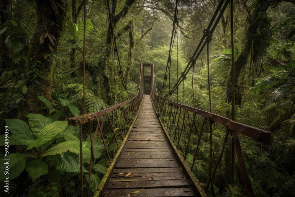 bridge in the forest created with Generative AI technology bridge in the forest created with Generative AI technology