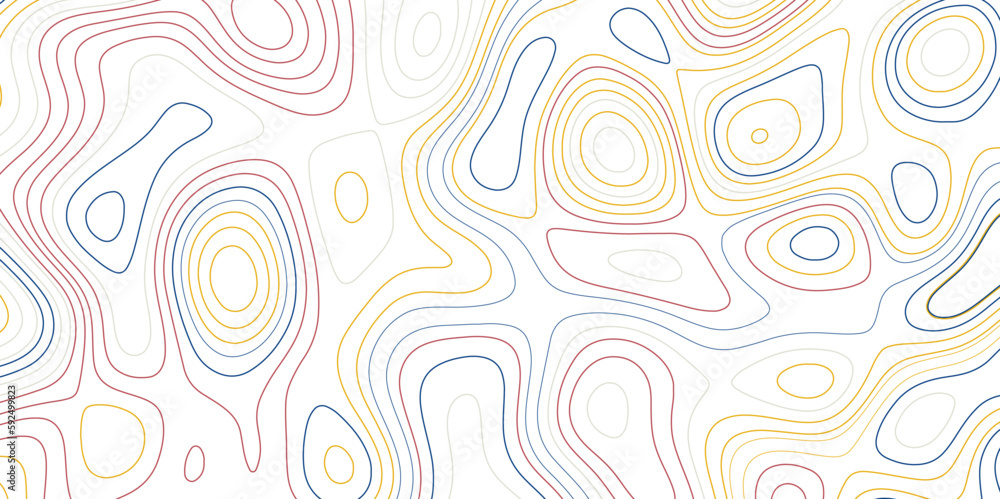 Topographic map abstract colorful height lines on white background ,vector Topographic map abstract colorful height lines on white background ,vector